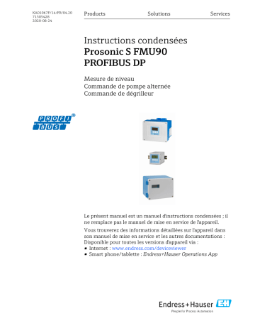 Endres+Hauser Prosonic S FMU90 PROFIBUS DP Manuel utilisateur | Fixfr