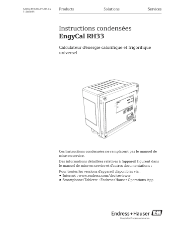 Endres+Hauser EngyCal RH33 Brief Manuel utilisateur | Fixfr
