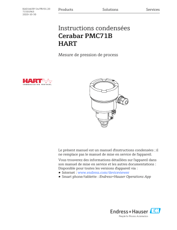 Endres+Hauser Cerabar PMC71B Manuel utilisateur | Fixfr