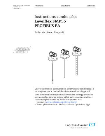 Endres+Hauser Levelflex FMP55 PROFIBUS PA Brief Manuel utilisateur | Fixfr