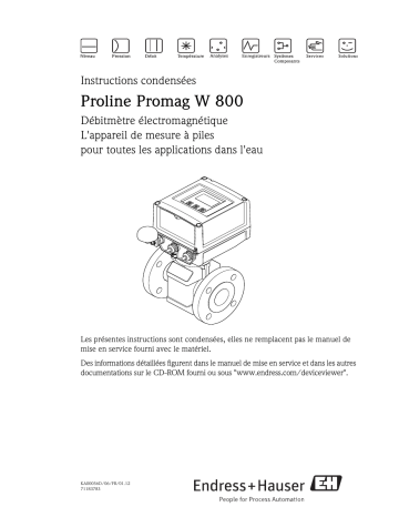 Endres+Hauser Proline Promag W 800 Brief Manuel utilisateur | Fixfr