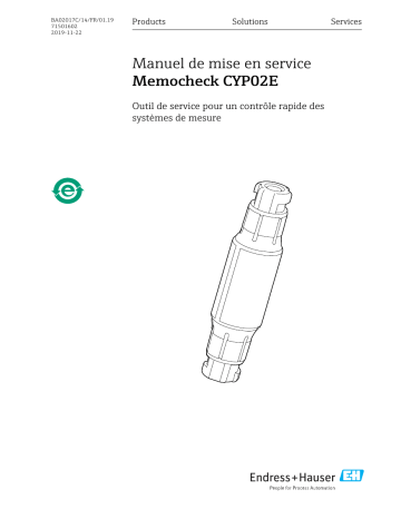 Endres+Hauser Memocheck CYP02E Mode d'emploi | Fixfr