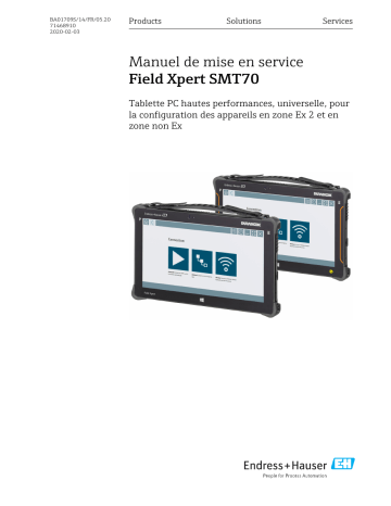 Endres+Hauser Field Xpert SMT70 Mode d'emploi | Fixfr