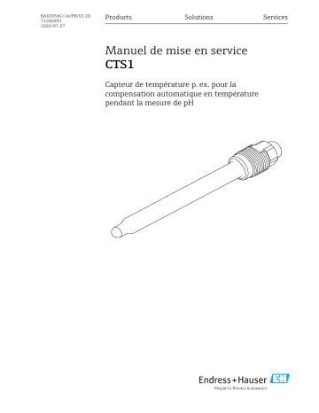 Endres+Hauser CTS1 Mode d'emploi | Fixfr