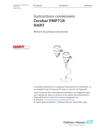 Endres+Hauser Cerabar PMP71B Manuel utilisateur | Fixfr