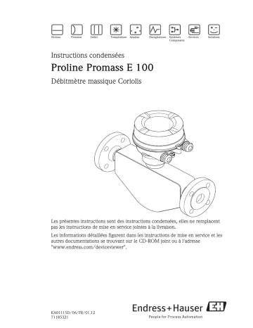 Endres+Hauser Proline Promass E 100 Brief Manuel utilisateur | Fixfr