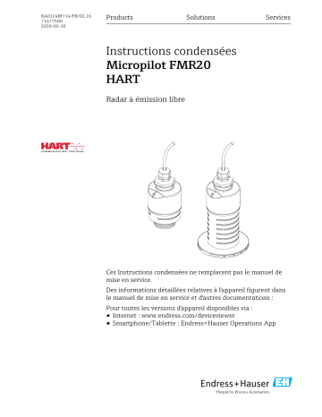 Endres+Hauser Micropilot FMR20 HART Manuel utilisateur | Fixfr