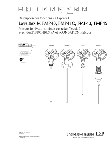 Endres+Hauser Levelflex M FMP40, FMP41C, FMP43, FMP45 HART, PA, FF Mode d'emploi | Fixfr