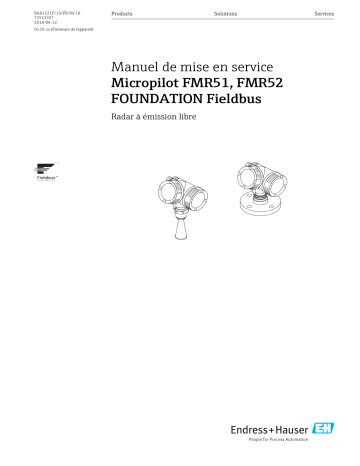 Endres+Hauser Micropilot FMR51, FMR52 FOUNDATION Fieldbus Mode d'emploi | Fixfr