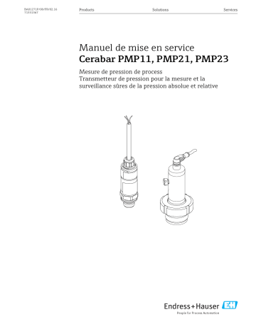 Endres+Hauser Cerabar PMC11, PMC21, PMP11, PMP21, PMP23 Mode d'emploi | Fixfr