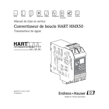 Endres+Hauser HART Loop Converter HMX50Signal Transmitter Mode d'emploi | Fixfr