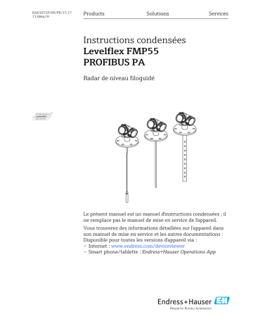 Endres+Hauser Levelflex FMP55 PROFIBUS PA Brief Manuel utilisateur | Fixfr