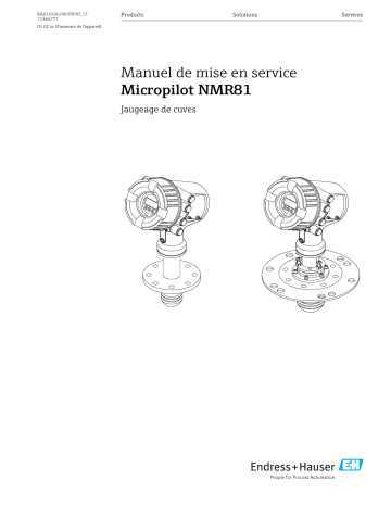 Endres+Hauser Micropilot NMR81 Mode d'emploi | Fixfr