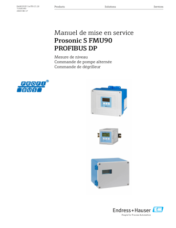 Endres+Hauser Prosonic S FMU90 PROFIBUS DP Mode d'emploi | Fixfr