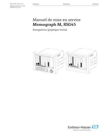Endres+Hauser Memograph M, RSG45 Mode d'emploi | Fixfr