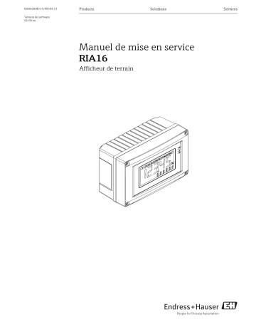 Endres+Hauser RIA16 Mode d'emploi | Fixfr