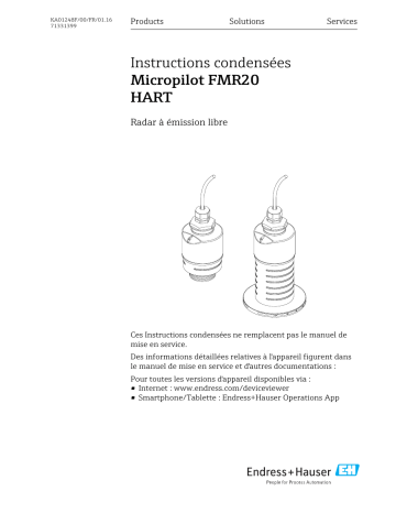 Endres+Hauser Micropilot FMR20 HART Manuel utilisateur | Fixfr