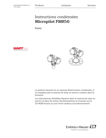 Endres+Hauser Micropilot FMR50 HART Brief Manuel utilisateur | Fixfr