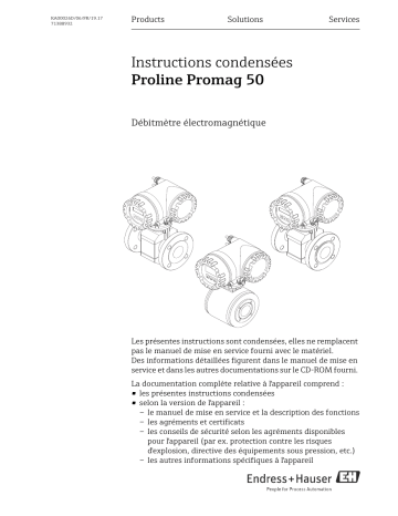 Endres+Hauser Proline Promag 50 Brief Manuel utilisateur | Fixfr