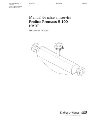 Endres+Hauser Proline Promass H 100 HART Mode d'emploi | Fixfr