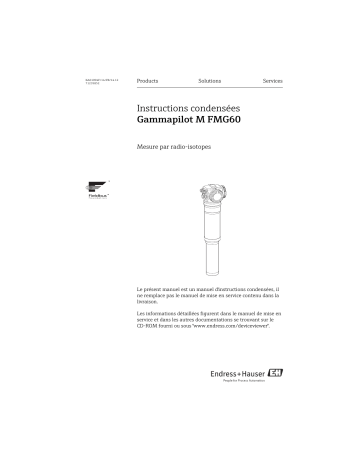 Endres+Hauser Gammapilot M FMG60 FOUNDATION Fieldbus Brief Manuel utilisateur | Fixfr