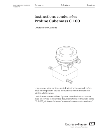 Endres+Hauser Proline Cubemass C 100 Brief Manuel utilisateur | Fixfr