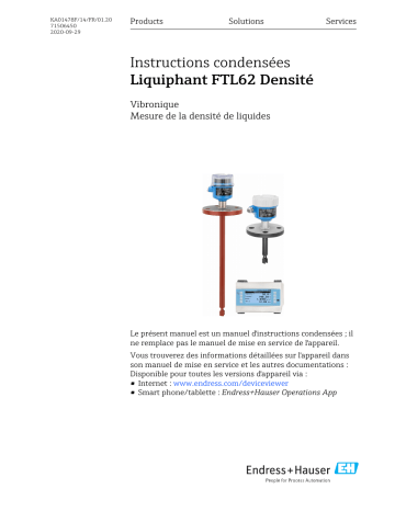 Endres+Hauser Liquiphant FTL62 Density Manuel utilisateur | Fixfr