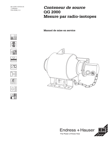 Endres+Hauser Source Container QG2000 Mode d'emploi | Fixfr
