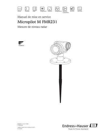 Endres+Hauser Micropilot M FMR231FOUNDATION Fieldbus Mode d'emploi | Fixfr