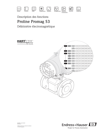 Endres+Hauser Proline Promag 53 HART Desription of Device Functions Mode d'emploi | Fixfr