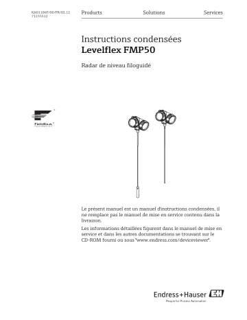 Endres+Hauser Levelflex FMP50 FOUNDATION Fieldbus Brief Manuel utilisateur | Fixfr