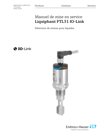 Endres+Hauser Liquiphant FTL31 IO-Link Mode d'emploi | Fixfr