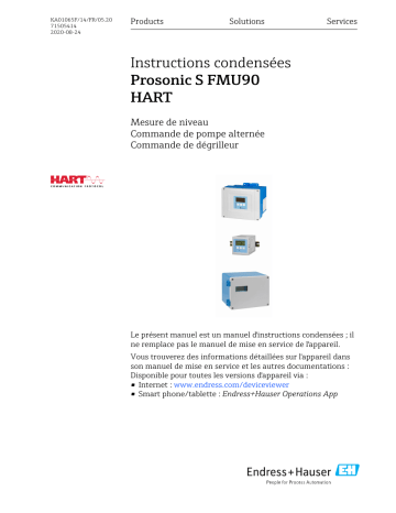 Endres+Hauser Prosonic S FMU90 HART Manuel utilisateur | Fixfr