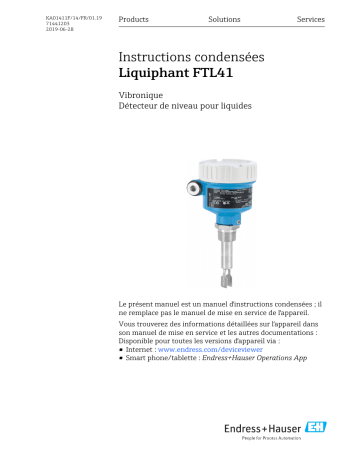 Endres+Hauser Liquiphant FTL41 Manuel utilisateur | Fixfr