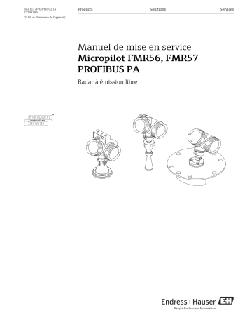 Endres+Hauser Micropilot FMR56, FMR57 PROFIBUS PA Mode d'emploi | Fixfr