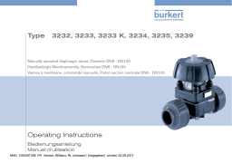 Burkert 3233 2/2-way diaphragm valve Manuel utilisateur