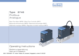 Burkert 8746 Mass flow controller Manuel utilisateur