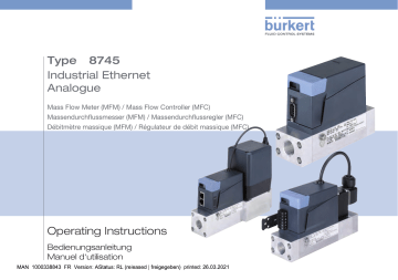 Burkert 8745 Mass Flow Controller Manuel utilisateur | Fixfr
