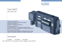 Burkert 8647 AirLINE SP – electropneumatic automation system Manuel utilisateur