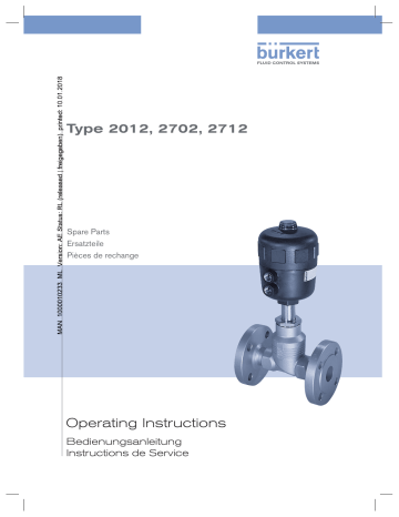 2012 | 2702 | Burkert 2712 Pneumatically operated 2-way Globe Control Valve Manuel utilisateur | Fixfr