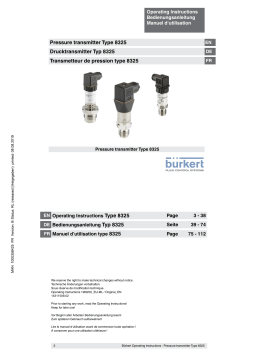 Burkert 8325 Pressure transmitter Manuel utilisateur