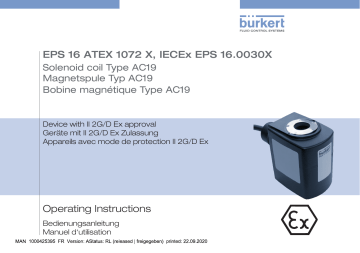6027 | AC19 | 6240 | Burkert 6213 Servo-assisted 2/2 way diaphragm valve Manuel utilisateur | Fixfr