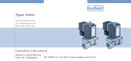 Burkert 0400 Piston valve 2/2 way servo-assisted Manuel utilisateur