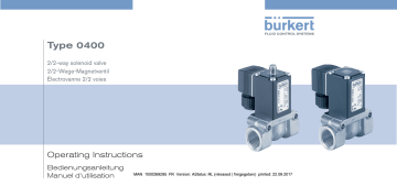 Burkert 0400 Piston valve 2/2 way servo-assisted Manuel utilisateur | Fixfr