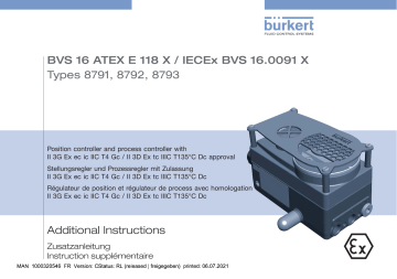 8792 | 8791 | Burkert 8793 Digital electropneumatic Process Controller SideControl Manuel utilisateur | Fixfr