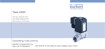 Burkert 0290 Servo-assisted 2/2-way diaphragm valve Manuel utilisateur | Fixfr