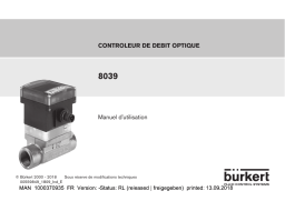 Burkert 8039 Inline Paddle Wheel Flowmeter Manuel utilisateur