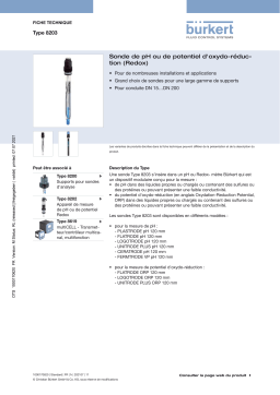 Burkert 8202 pH or redox potential transmitter Fiche technique