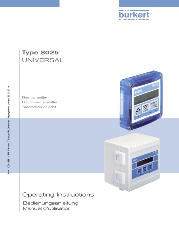 Burkert 8025 Insertion flowmeter or batch controller Manuel utilisateur | Fixfr