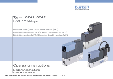 8742 | Burkert 8741 Mass Flow Controller Manuel utilisateur | Fixfr